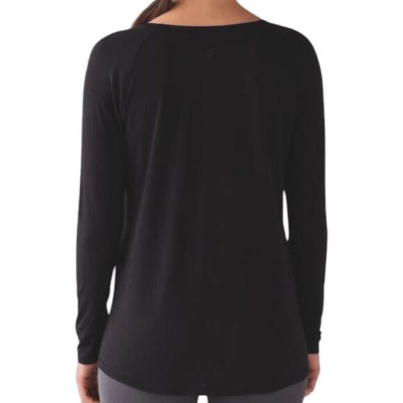 LULULEMON ATHLETICA Emerald Long Sleeve In Black Size 6 - Picture 2 of 4